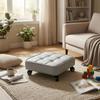 Upholstered Swivel Caster Stool Rounded Edges Wheeled Short Bench Low Sliding Bench  Tile Grouting