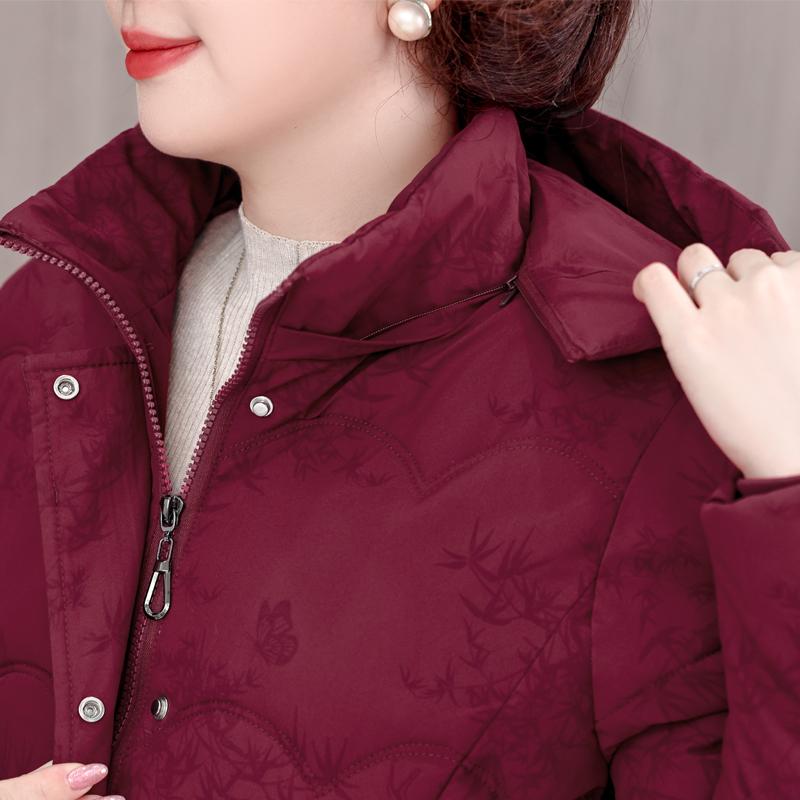 Plus Size XL-5XL Middle Age Women's Winter Jackets Hooded Elegant Loose Thick Warm Parkas Female Coats