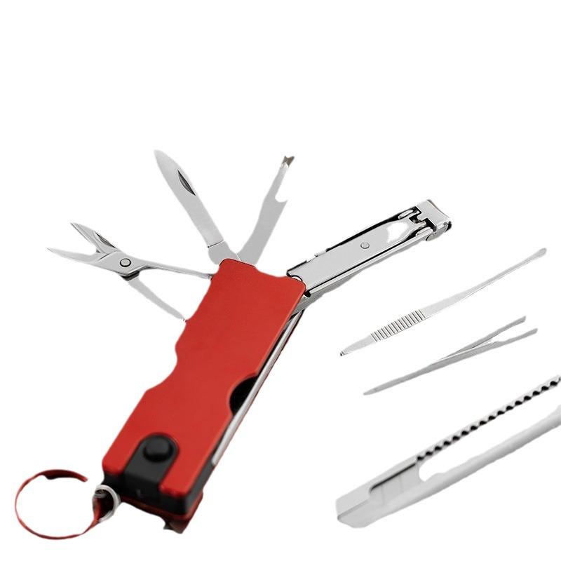 Popular Mini Multifunction Nail Beauty Tool: Folding Knife with LED, Scissors, and Clippers