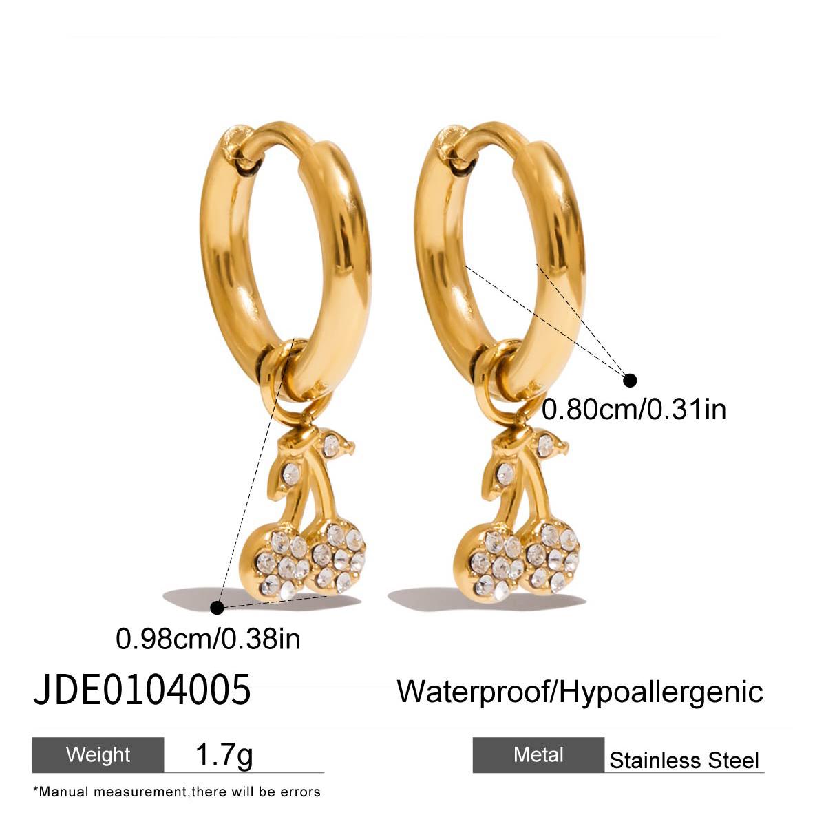 Youthway Hohe Qualität Zirkonia Kreuz Kirsche Tropfen Creolen Sommer Täglicher Modeschmuck Aus Edelstahl Ohrschmuck Für Damen beige