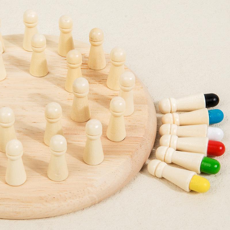 Children's Educational Wooden Memory Chessboard - Interactive Parent-Child Toy for Concentration and Thinking Skills.