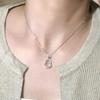 Ethnic style imitation white chalcedony gourd necklace New Chinese light luxury ice clear jade transparent imitation jade collarbone chain