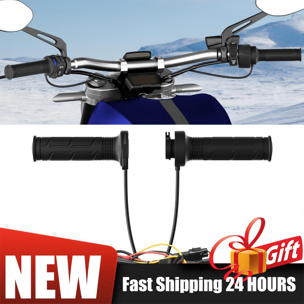 DC 12V Motorcycle Handlebar Heater Hot Grip Handlebar Hand Warmer 22mm Waterproof 6 Gear Electric Heated Grips Heating Handlebar