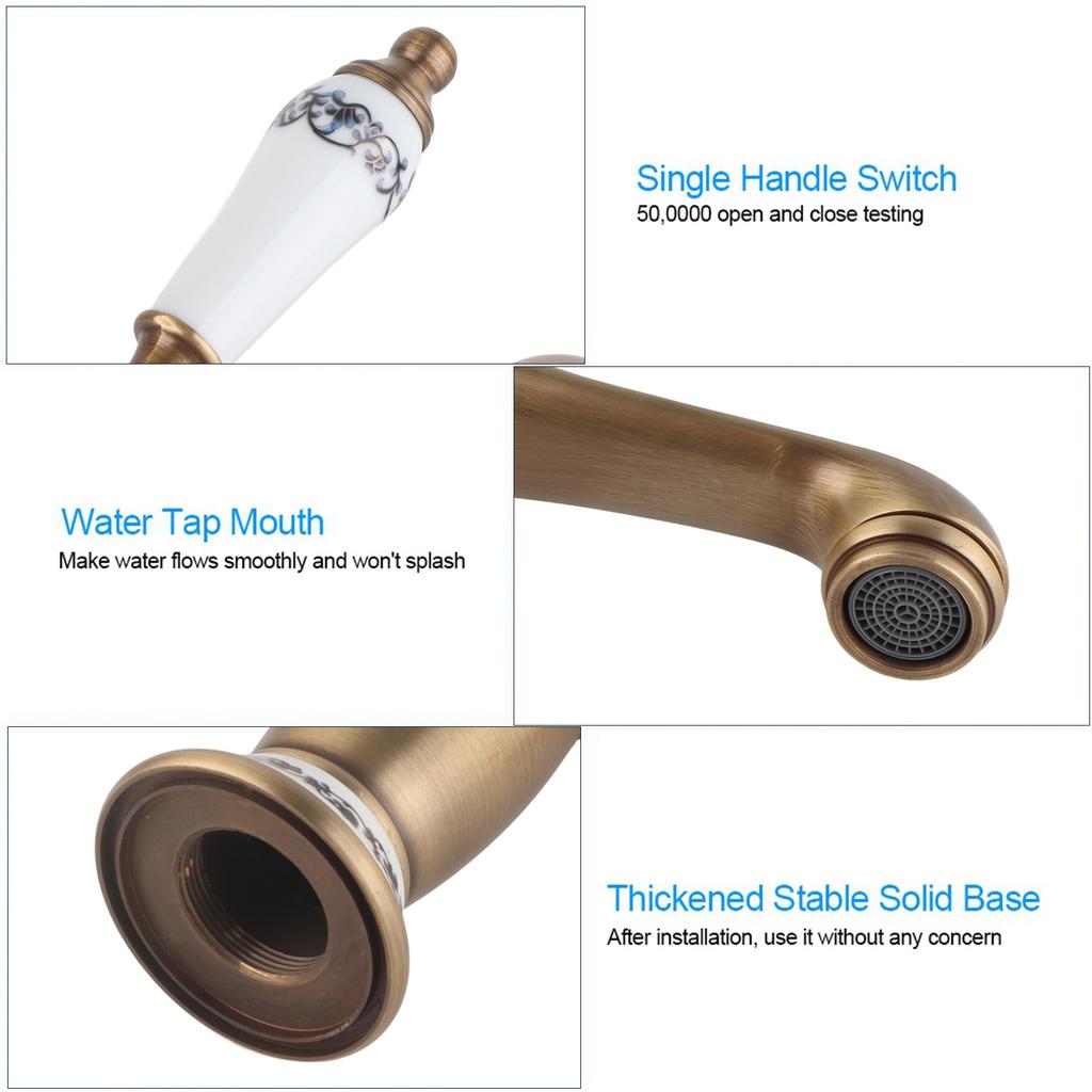 Einhebelmischbatterie Blumenmuster Einhebelmischbatterie Kalt-/Warmwasserhahn für Badezimmerwaschbecken