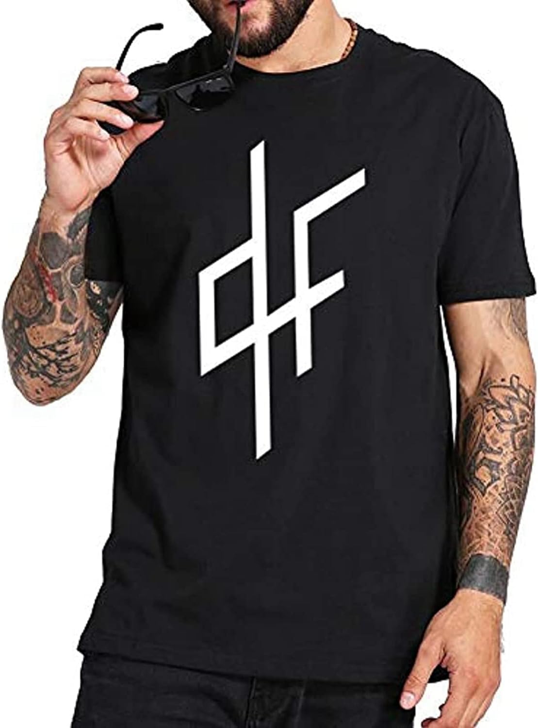 Men s EU Size 100% Cotton T Shirt Qlf PNL T Shirt Trap Rap Music Tshirt Short Sleeve Round Neck Summer Tee Shirt - S чёрный