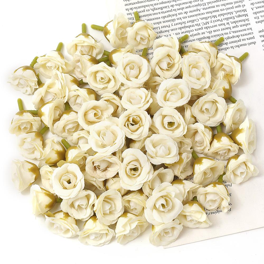 10/40Pcs Rose Artificial Flowers 2CM Fake Flowers Home Room Decor Garden Wedding Decoration DIY Scrapbook Garland Gift Accessory