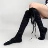Damen Bandage Overknee-Socken Anime Cosplay Kostüm Riemchen Oberschenkelhohe Strümpfe Lange Stiefelsocken Strumpfwaren