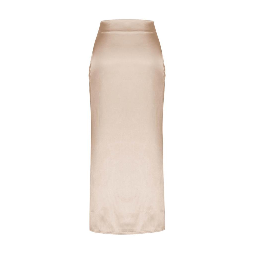 Stylish And Elegant Silky Satin Midi Skirt, Versatile, Slimming And Flowing Bodycon Maxi Skirt For Women.