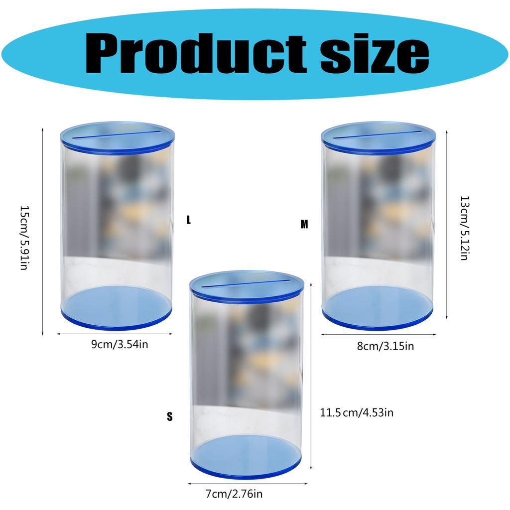 Acrylic Transparent Coin Bank For Home Decoration Shatterproof Money Saving Box With Removable Base