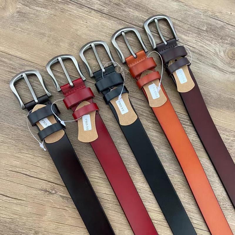 Belt Women'S Retro Niche Cowhide Leather Belt With Jeans Belt