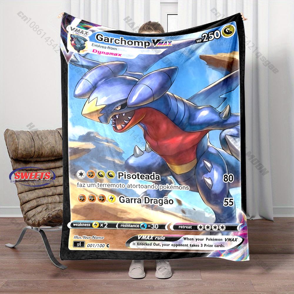 Free Shipping! Pokemon Garchomp Cards Print Blanket Warm Soft Comfortable Home Travel Sofa Bedding Cover Blanket Holiday Gift