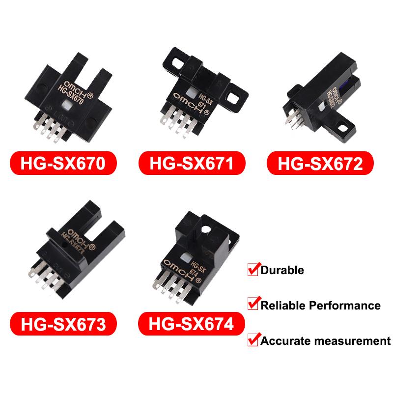 U Slot Type Mini Photoelectric Switch HG-SX670/671R/672/673R/674 Optocoupler Sensor With Cable NPN