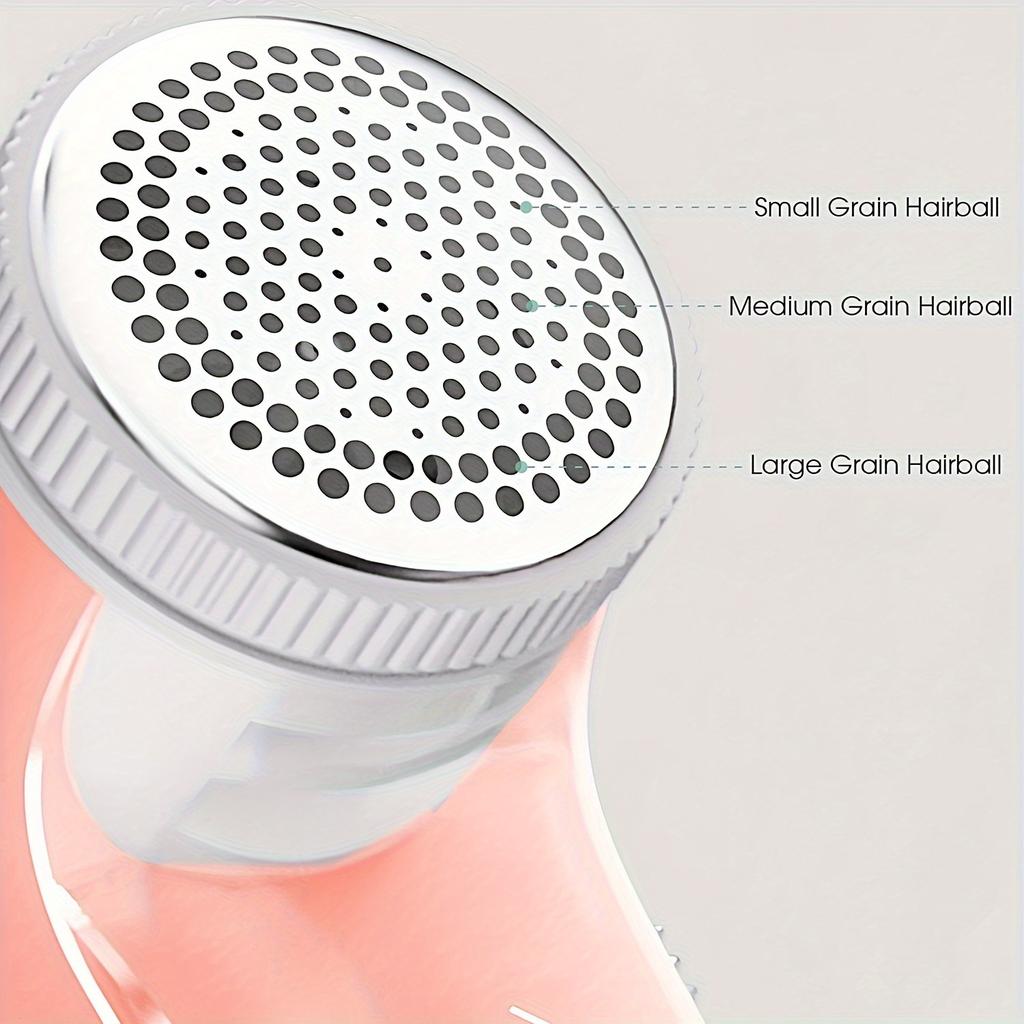 Portable Hair Remover, USB Powered Pink Lint Brush for Clothes