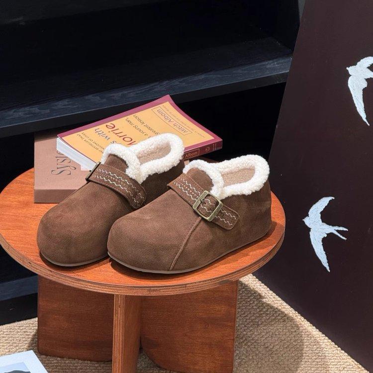 Thick-soled inner height-increasing Boken shoes women's 2025 new autumn and winter women's shoes fleece warm wool cotton shoes snow boots