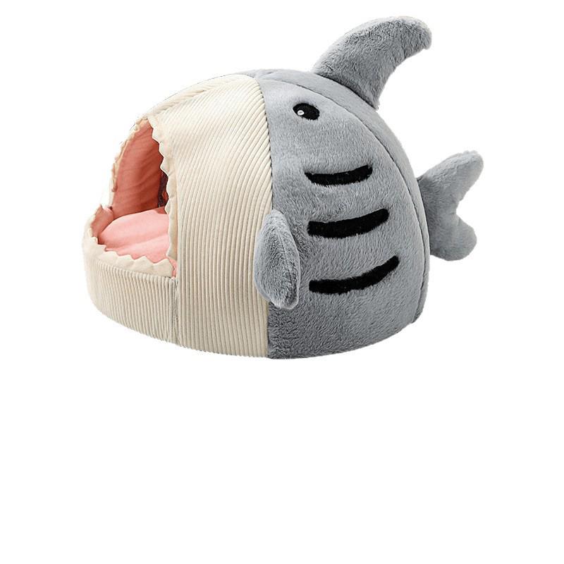 Shark-Shaped Cat and Dog Nest: Cozy, Enclosed, All-Season Comfort and Security