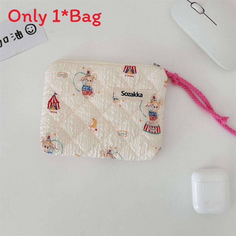 Cute Floral Cotton Wallet With Zip Pouch For Daily Use And Travel Storage For Girls