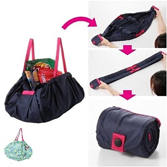 MARNA Shupatto Compact Bag M Kusahana Foldable Eco Bag S411KU