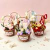 Hand-Knitted Yarn Flower Basket Gift for Teacher's Day