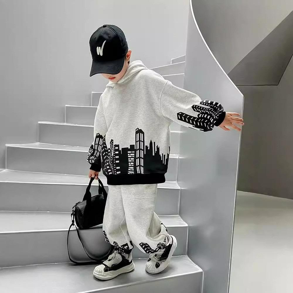 Boys Autumn Sports Hooded Sweater Suits, Big Children, Boys Spring and Autumn Clothes, Cool and Handsome Clothes Trend 120