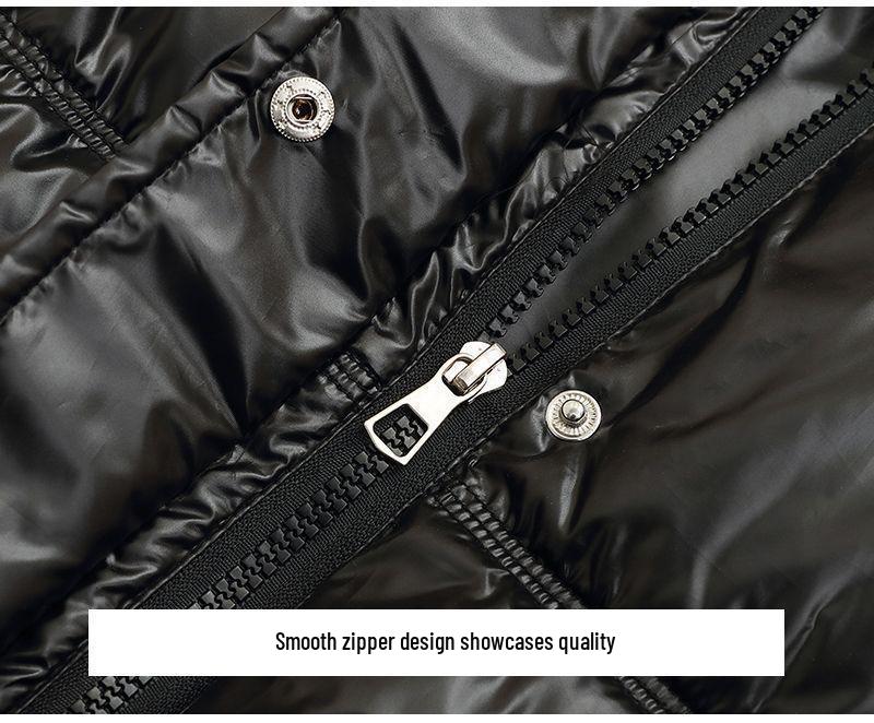 Glänzende waschfreie Daunenbaumwollweste für Damen - Herbst/Winter Stehkragen, ärmellos, modische Oberbekleidung