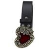 Fashion Belt Love Heart Metal Buckle Red Heart Rose Flower Design Punk Rock Belts Women Decorative Waistband Hip Hop