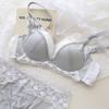 French Lace Satin Lingerie Set: Push-Up, Wire-Free, Anti-Sagging Bra for Small Busts