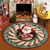 Christmas 3D Rug Optical Illusion Santa Claus Round Floor Mat Non-Slip Xmas