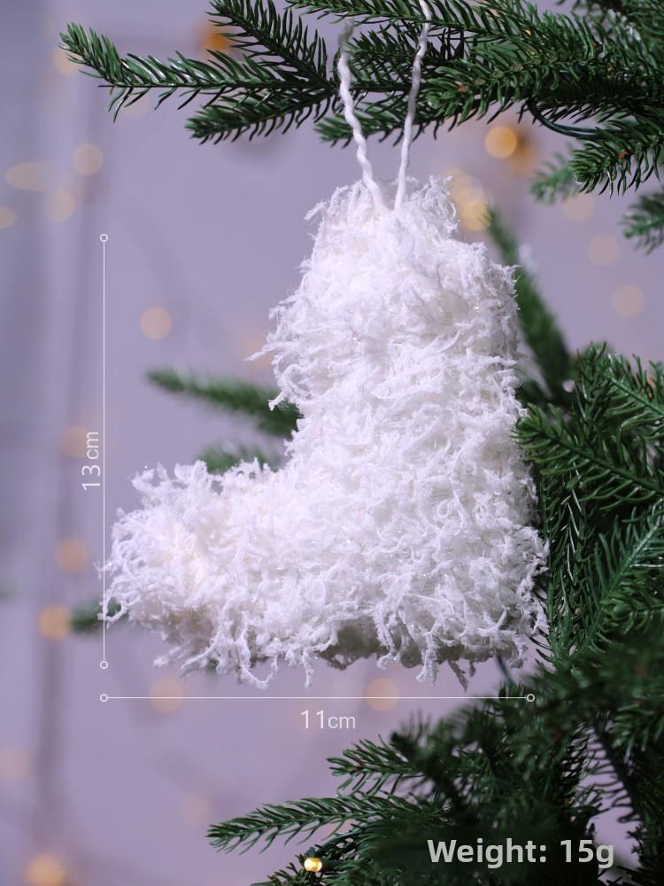 Creative Christmas Tree Socks Heart Shaped Feather Pendant Christmas Decoration For Festive Tree Decor