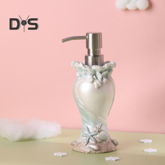 Seashore Theme Soap Dispenser Leak-Proof Design Starfish Shell Decor Hand Sanitizer Pump Coastal Bathroom Accessory