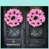 Pink Spider Halloween Wreath Door Hanging Ornament For Party Decor Venue Setup
