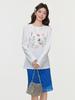White versatile basic printed crew neck long-sleeved T-shirt spring new bottoming shirt inner 