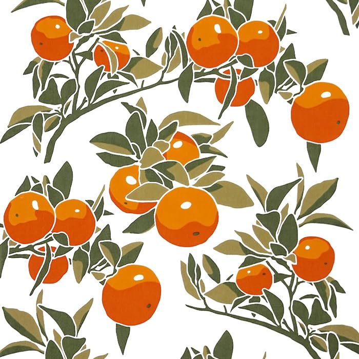Some No Anbo Tenugui Hand Traditionally Tokuoka Made In 35cm X 100cm (Japanese Towel) "Picking Oranges" - Dyed, 100% Cotton, Weave, Japan,