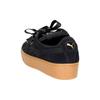 Puma Vikky Platform Ribbon Satin Retro Casual Lightweight Low-Top Sneakers Women Sneakers Black Rubber 364979-01