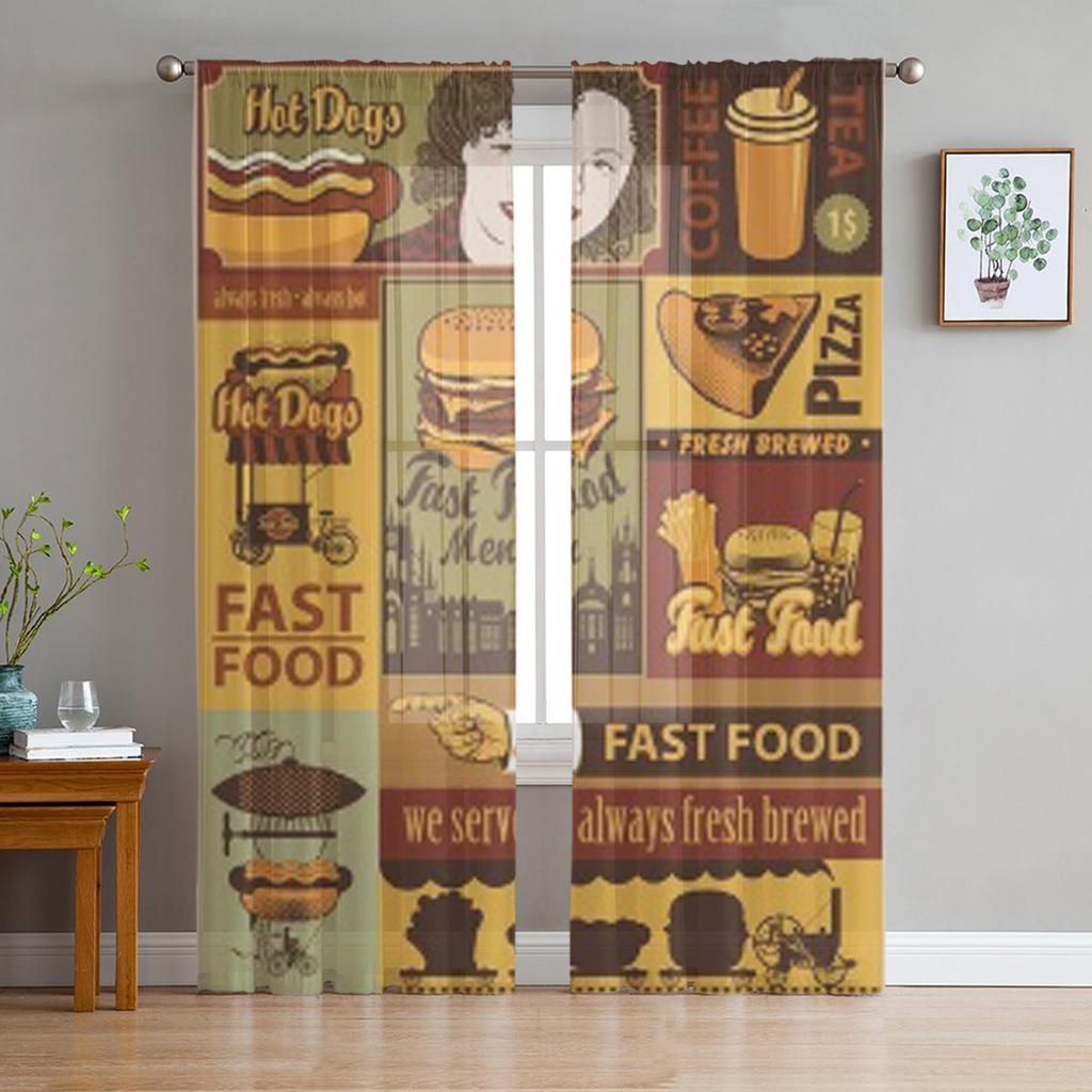 Blue Gray Abstract Art Texture Voile Sheer Curtains Living Room Window Chiffon Tulle Curtain Kitchen Bedroom Drapes Home Decor