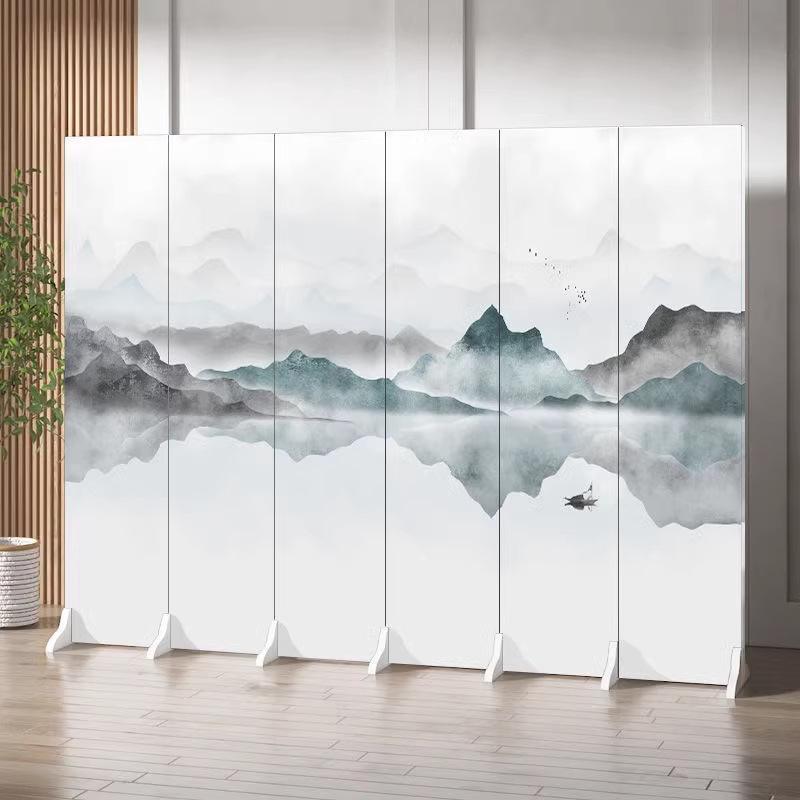 Antique Landscape Folding Screen: Living Room/Entryway Partition