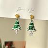Luxury Zircon Star Christmas Tree Stud Earrings for Women - Autumn/Winter Collection