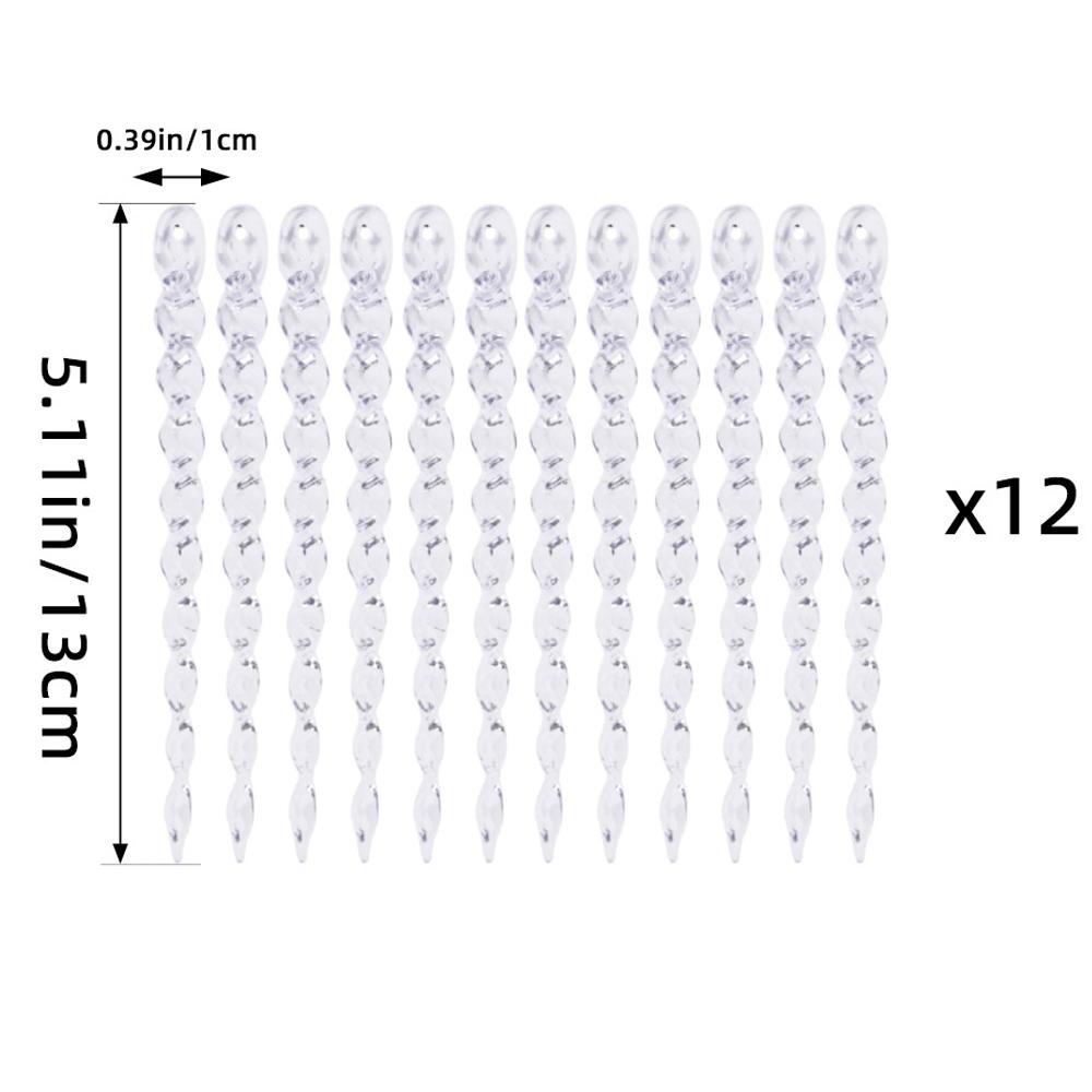 

12 шт. Подвески-сосульки, украшения для рождественской елки со шнурком для зимней вечеринки, рождественский декор, праздничные украшения