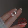 925 Sterling Silver Crytal Moon Pearl Stud Earrings For Woman Christmas Gifts Piercing Jewelry Aretes De Mujer Party Gift