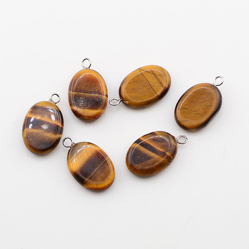 Natural Oval Crystal Stone Pendant Keychain - Simple & Creative Design