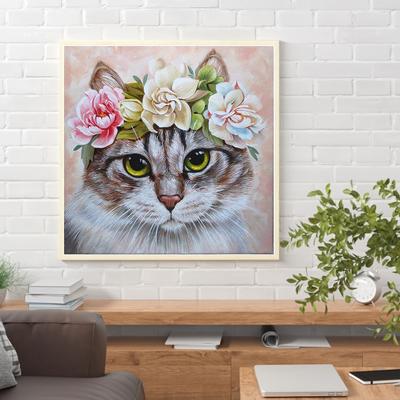 5D-Diamantgemälde zum Selbermachen, niedliche Katze, Diamant-Stickerei, komplettes Lay-Anime-Kreuzstich-Set, Heimdekoration, handgefertigtes Geschenk