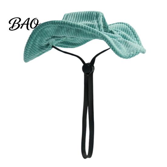 Pet Travel Accessories Corduroy Dog Baseball Cap, Cat Summer Beach Visor Hat with Ear UV Blocking Gear Holes, Adjustable Puppy Sunbonnet Headdress for