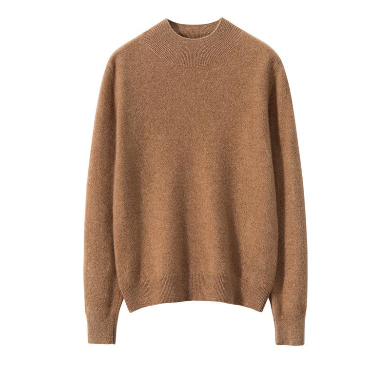 Women's Cashmere Sweater: Half-High Neck, Pullover, Soft & Comfortable, Warm Luxury Knitwear