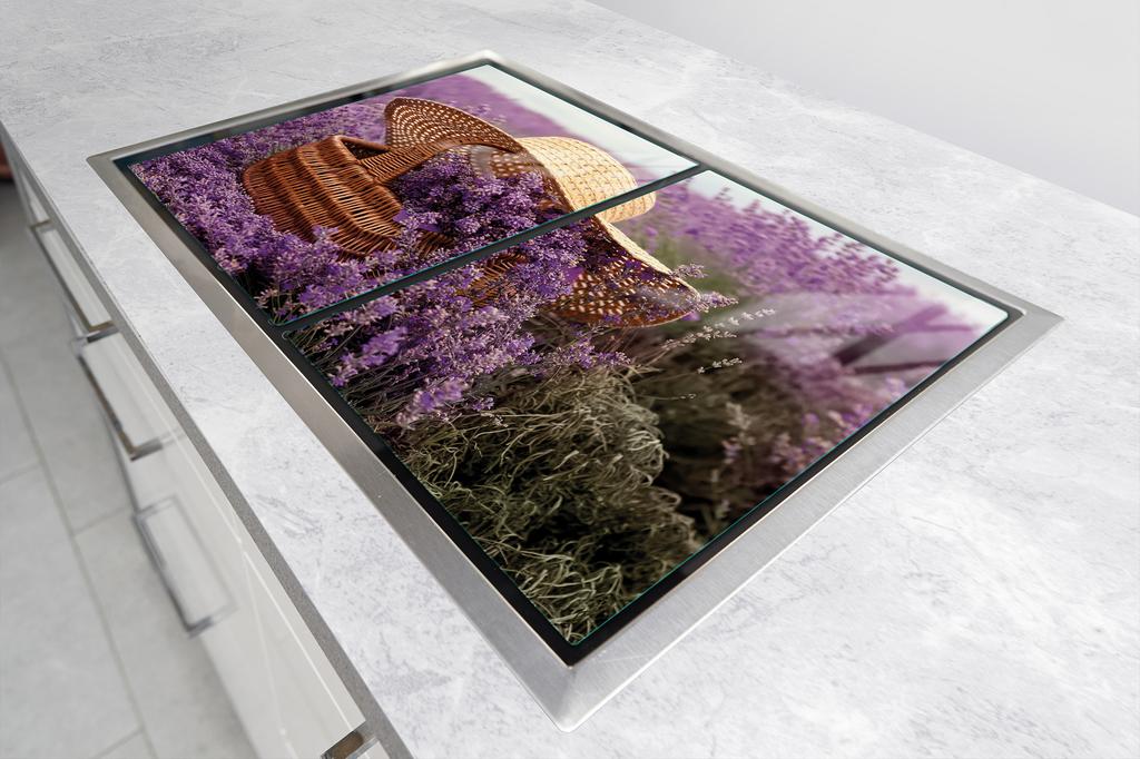 SZKLANA PŁYTA OCHRONNA DO KUCHNI 2x35x52 LAWENDA