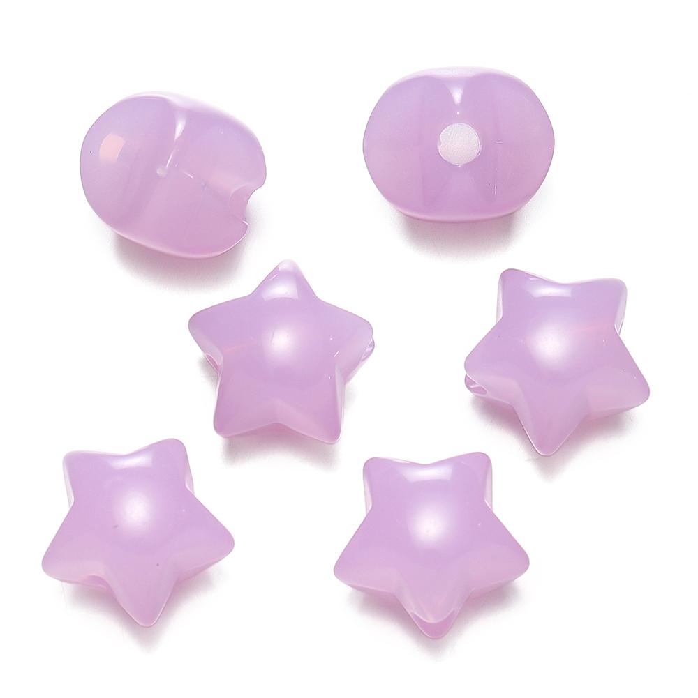 10pcs/lot Acrylic Jelly Colored Stars Shape Beads Bracelet Loose Beads For DIY Jewelry Making Necklace Craft Accessories