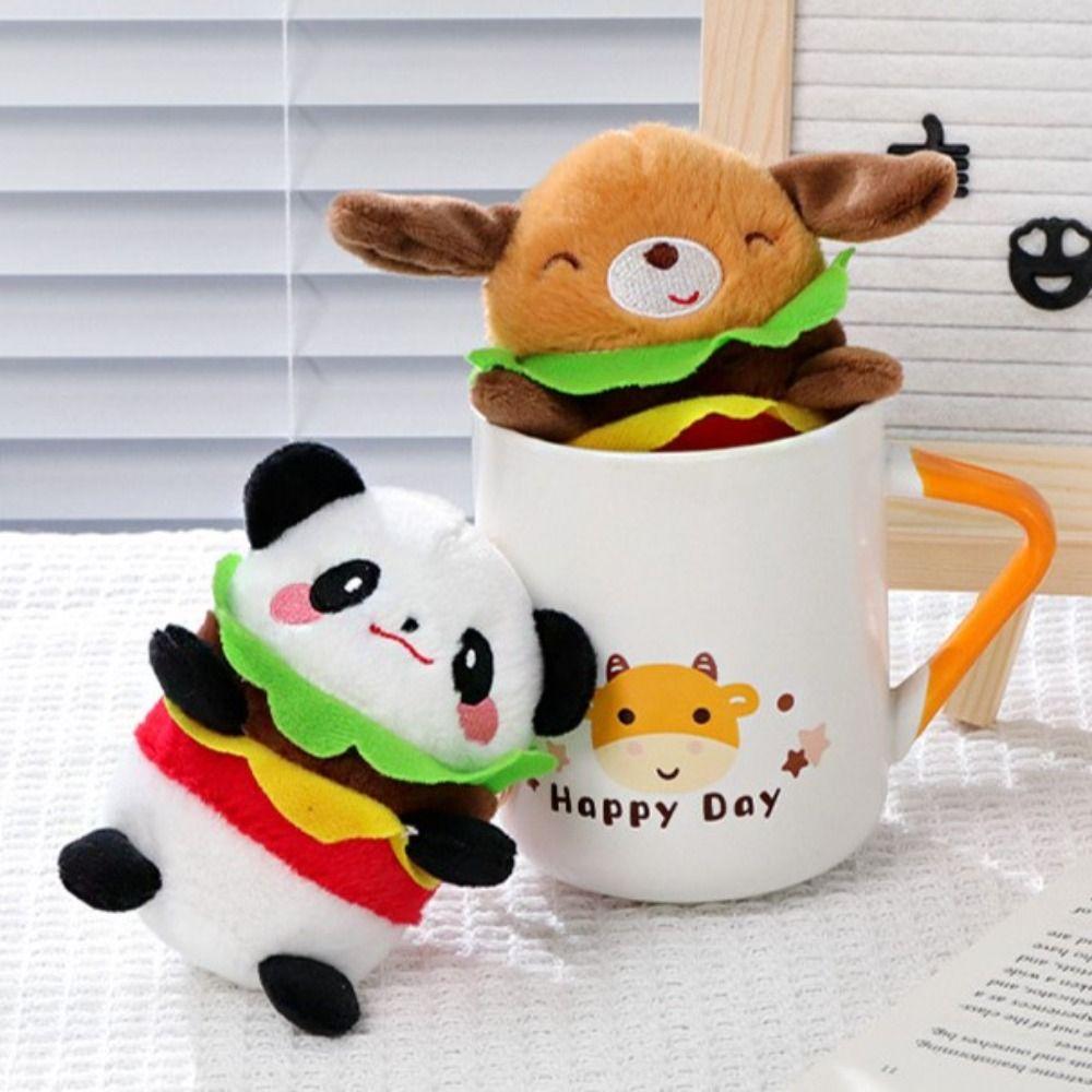 

Soft Panda Plush Keychain Animal Dog Pendant Lovely Hamburger Puppy Doll Unisex