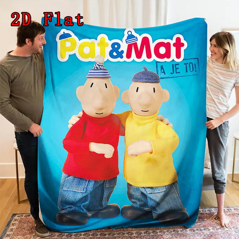 Pat & Mat 2D Flat Pattern Flannel Blanket High Quality All Seasons Warmth and Comfort Perfect for Christmas Gifts.PMT0914457