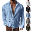 Men's Spring and Autumn Men's Long-sleeved Shirt Casual Lapel Button Down Cardigan Shirt
