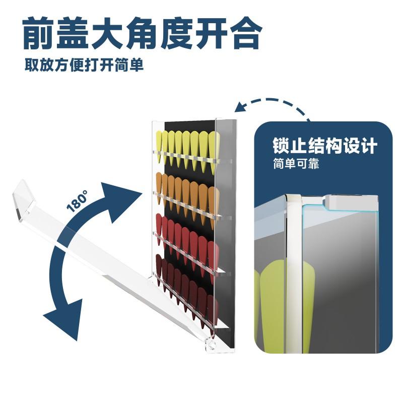 Guitar Pick Holder Wall Mount Display Case Acrylic Storage Organizer 32 Picks PU Leather Cover Black Transparent
