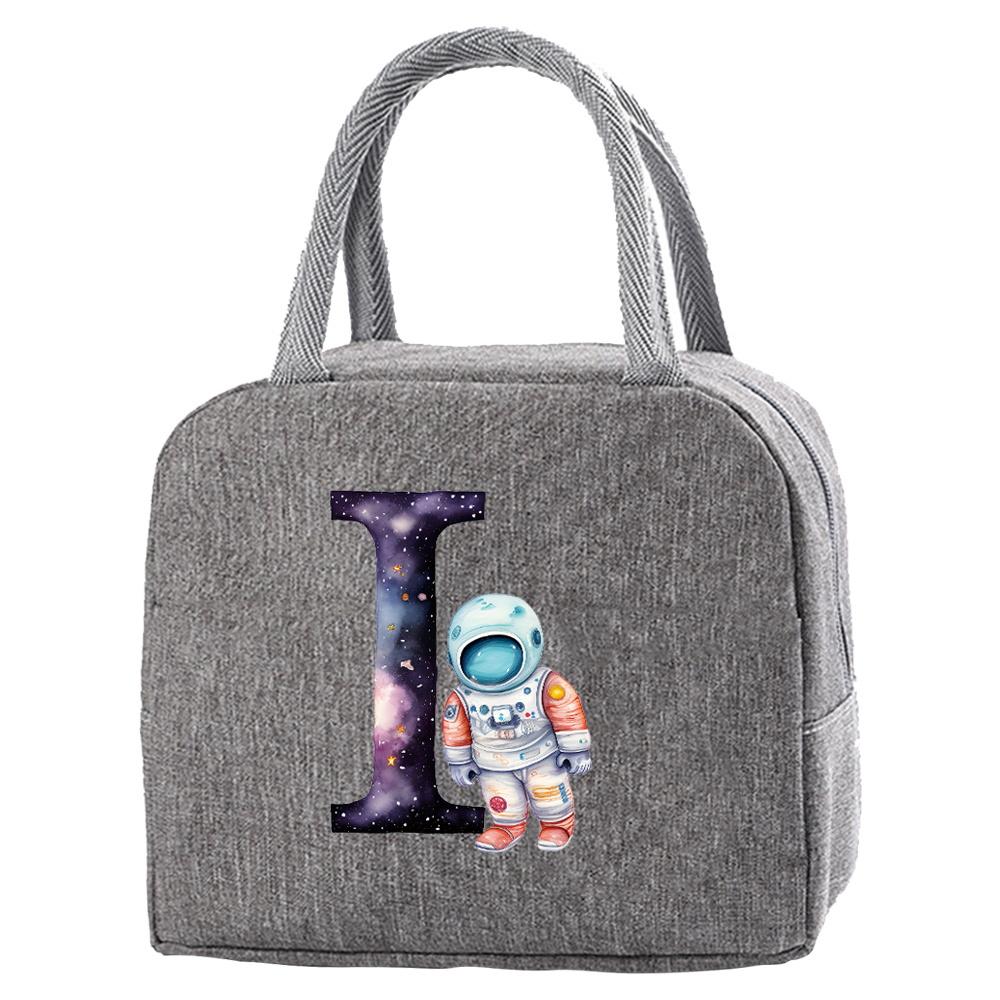Travel Portable Food Thermal Insulated Children's Astronaut Letter Box Picnic Waterproof Oxford Zipper Breakfast Thermal Bag