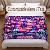 Axolotl Theme Soft Blanket Personalized Custom Name Text Print Warm Blanket Home Sofa Bedroom Decor